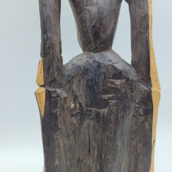 African Wood Carving Totem Handmade Faces Hanging Tribal Ethnic - Picture 8 of 12